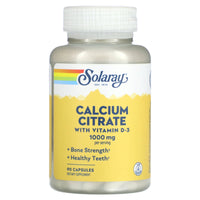 Solaray, Calcium Citrate with Vitamin D-3, 1,000 mg, 90 Capsules UPC 076280045833 | HiLife Vitamins