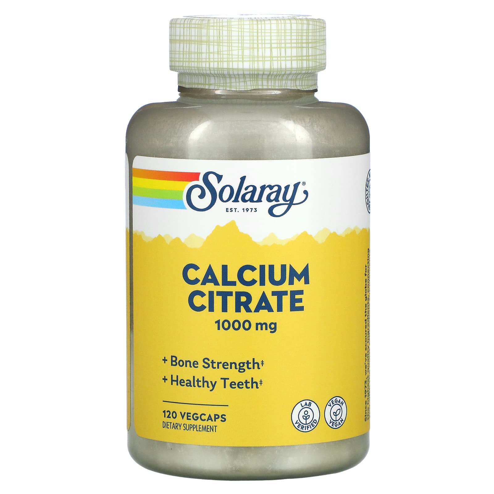 Solaray, Cal Citrate 1000 mg, 120 VegCaps UPC 076280045857 | HiLife Vitamins