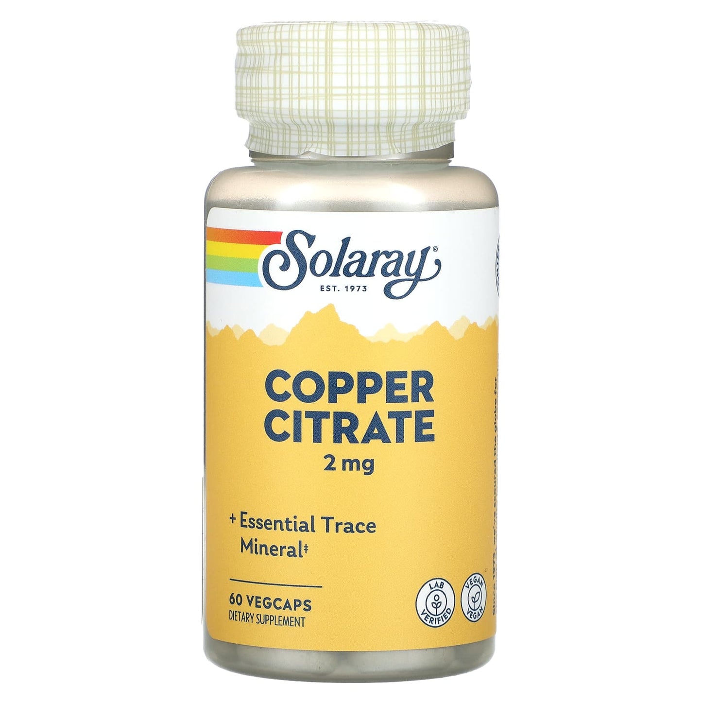 Solaray, Copper Citrate, 2 mg, 60 VegCaps UPC 076280045963 | HiLife Vitamins