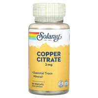 Solaray, Copper Citrate, 2 mg, 60 VegCaps UPC 076280045963 | HiLife Vitamins