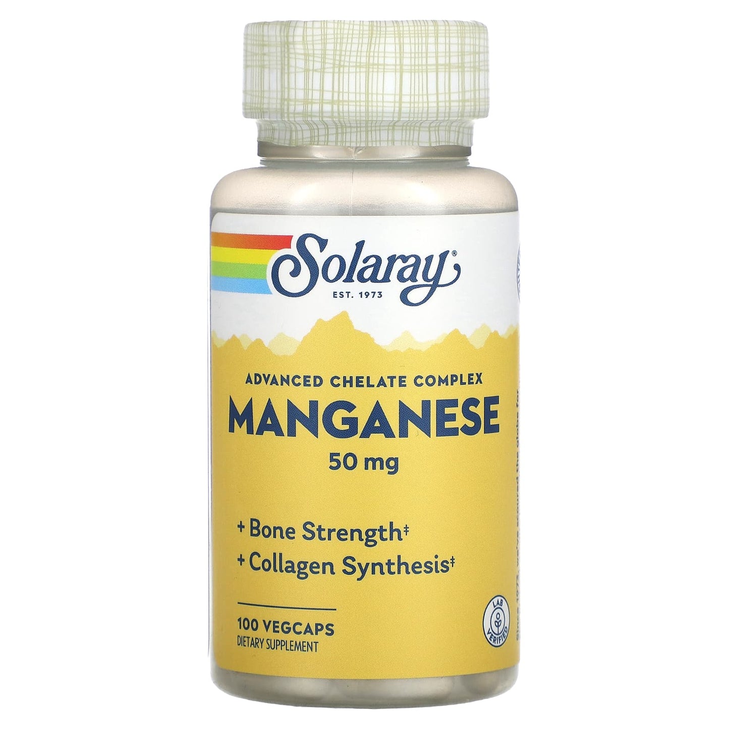 Solaray, Manganese, Advanced Chelate Complex, 50 mg, 100 VegCaps UPC 076280046502 | HiLife Vitamins
