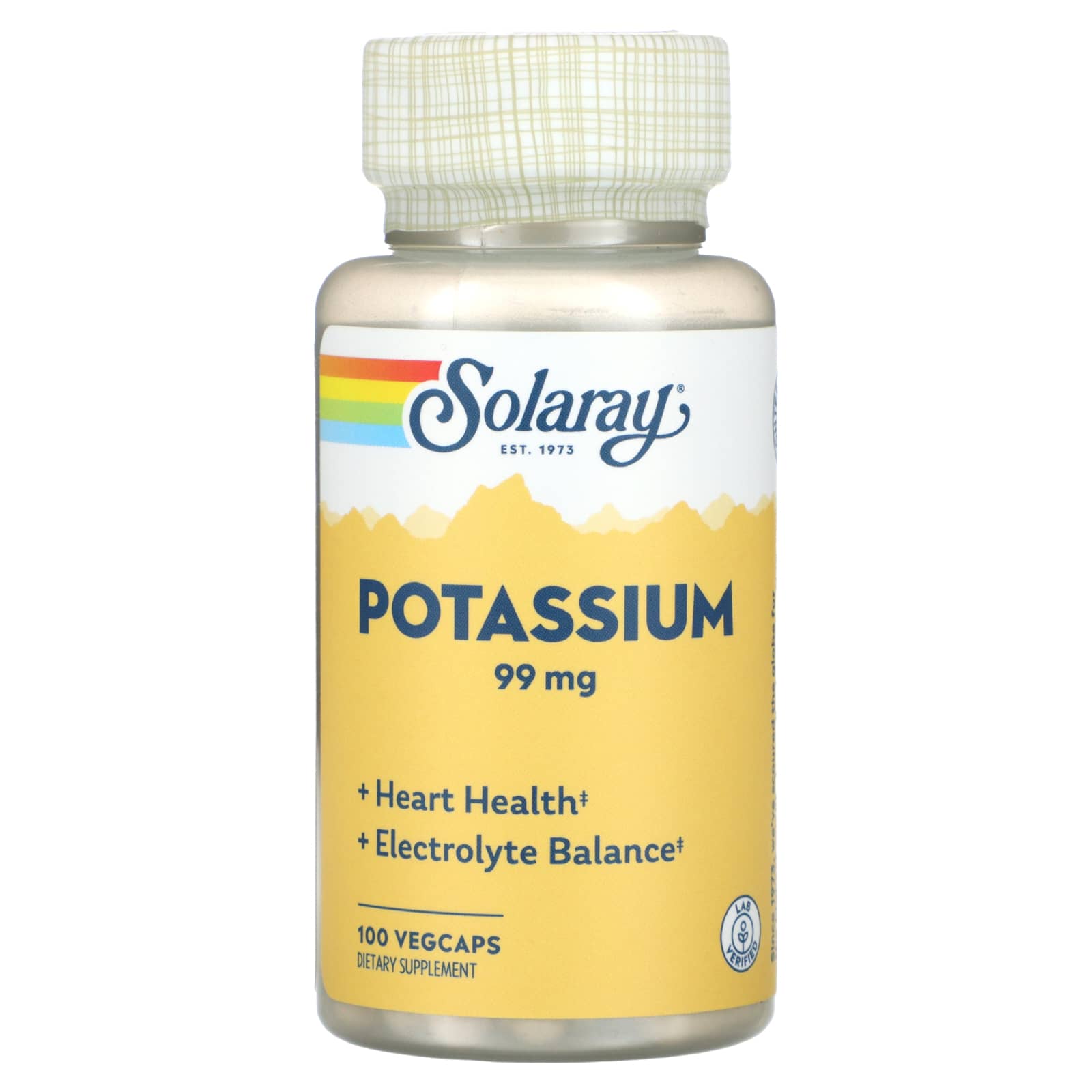 Solaray, Potassium, 99 mg, 100 VegCaps UPC 076280046700 | HiLife Vitamins
