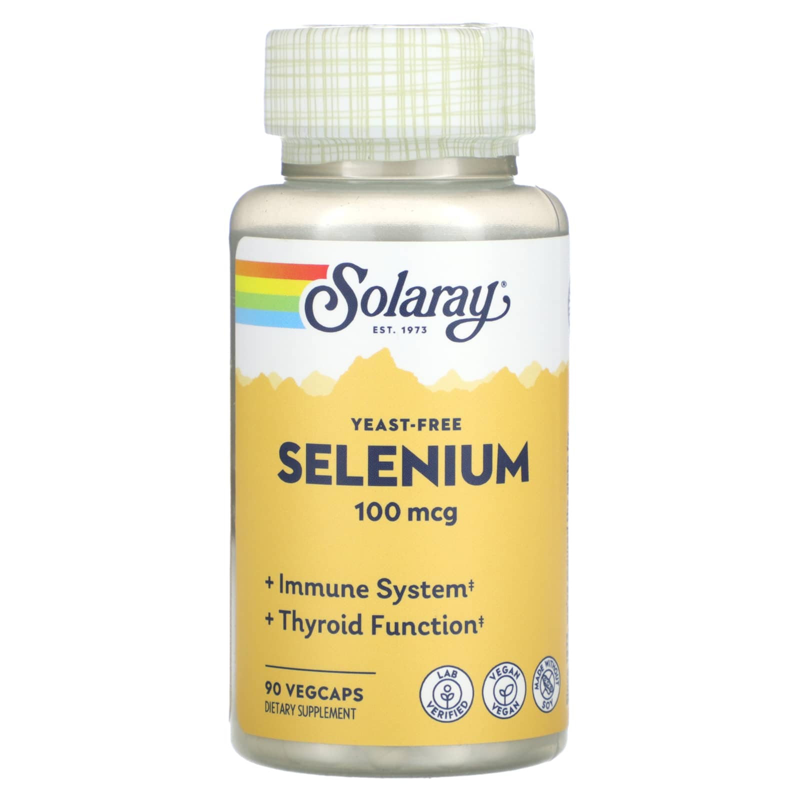 Solaray, Yeast-Free Selenium, 100 mcg, 90 VegCaps UPC 076280046762 | HiLife Vitamins