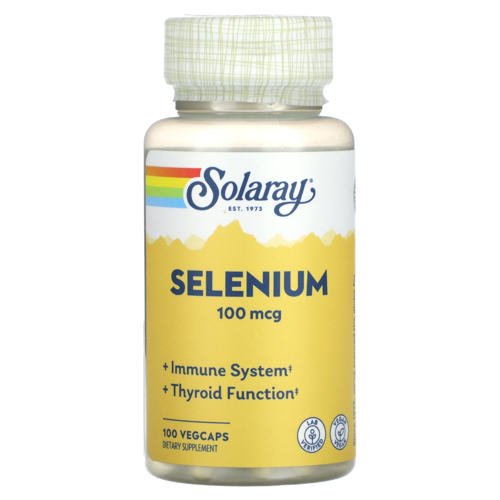 Solaray, Selenium, 100 mcg, 100 VegCaps UPC 076280046908 | HiLife Vitamins
