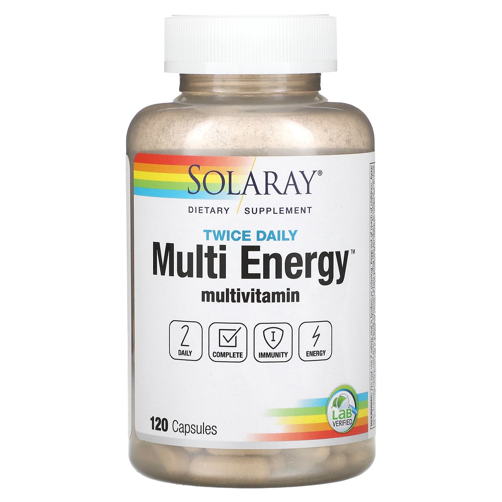 Solaray, Twice Daily, Multi Energy Multivitamin, 120 Capsules UPC 076280047431 | HiLife Vitamins