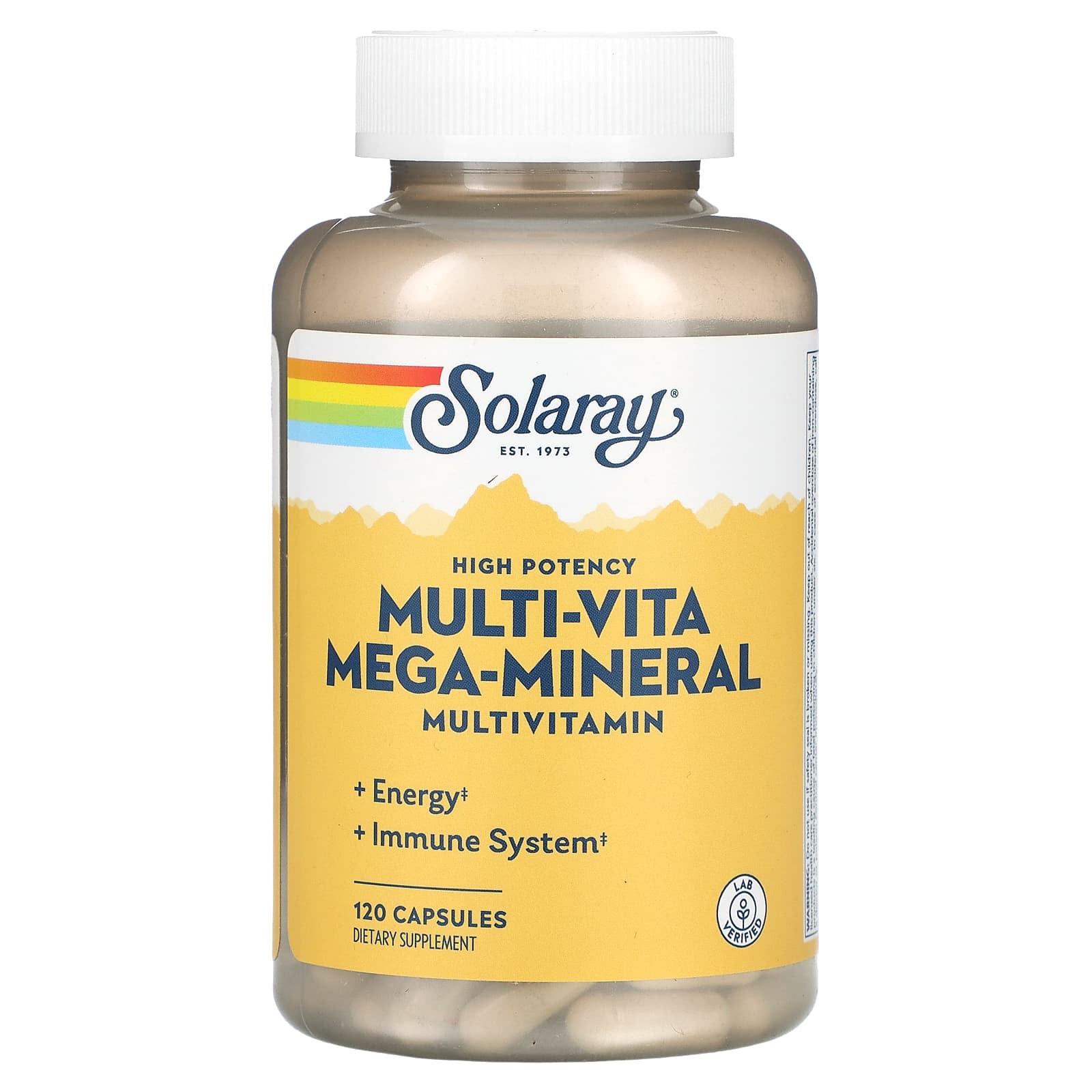 Solaray, High Potency Multi-Vita Mega-Mineral, Multivitamin, 120 Capsules UPC 076280047721 | HiLife Vitamins