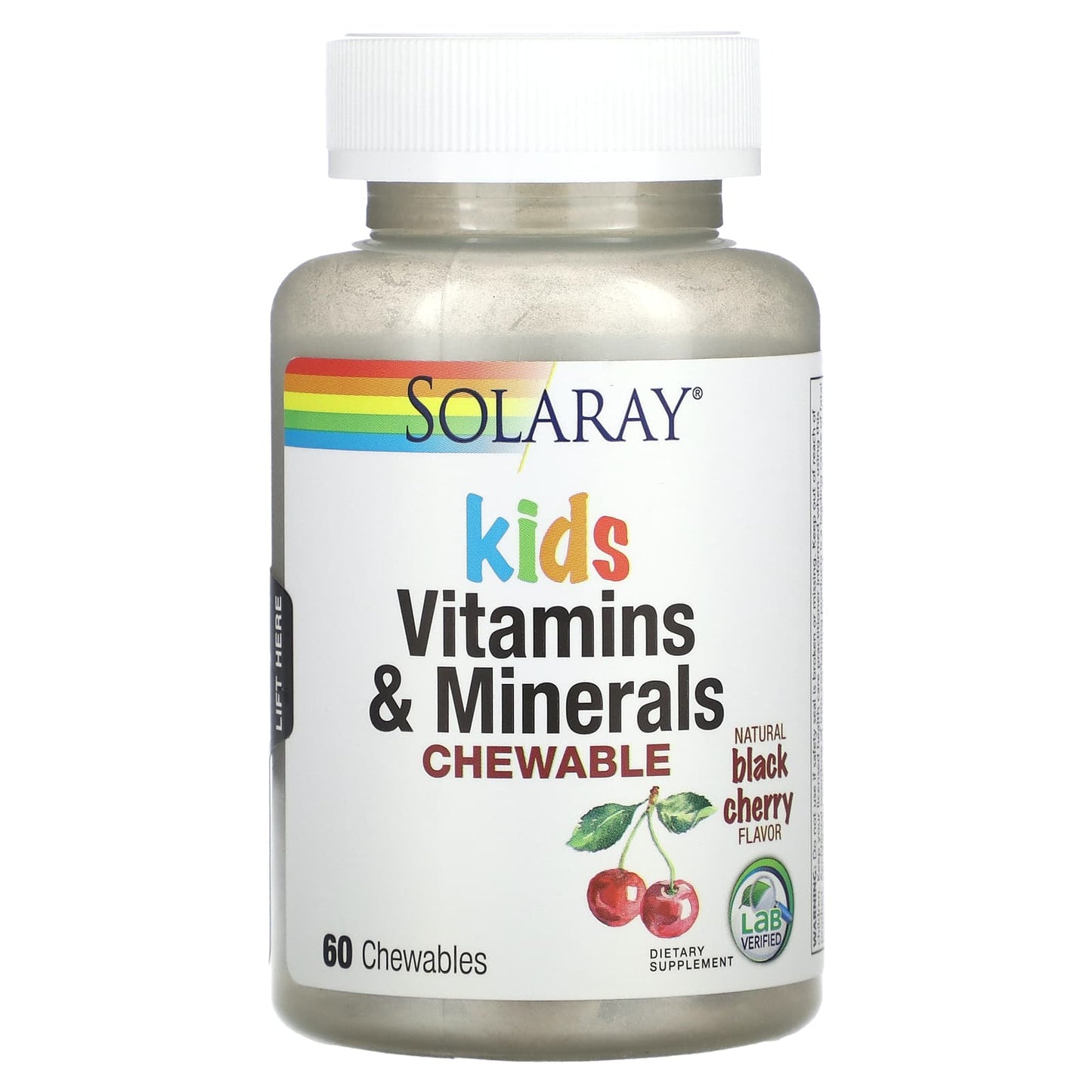 Solaray, Kids Vitamins & Minerals Black Cherry, 60 Chewables UPC 076280047967 | HiLife Vitamins