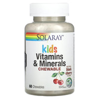 Solaray, Kids Vitamins & Minerals Black Cherry, 60 Chewables UPC 076280047967 | HiLife Vitamins