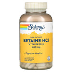 Solaray, High Potency Betaine HCl with Pepsin, 650 mg, 250 VegCaps UPC 076280048155 | HiLife Vitamins