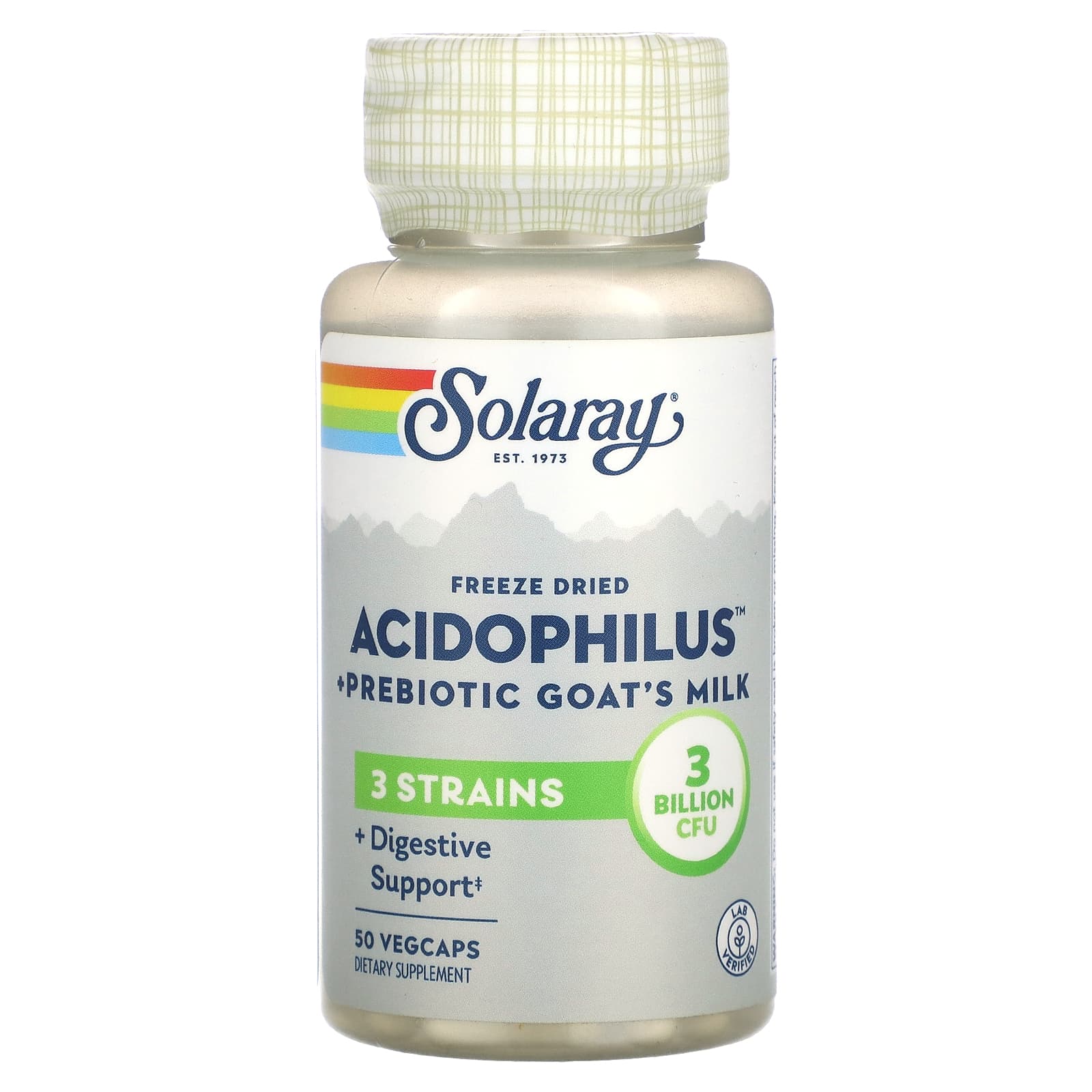 Solaray, Freeze Dried Acidophilus & Prebiotic Goat’s Milk, 3 Billion, 50 VegCaps UPC 076280048209 | HiLife Vitamins