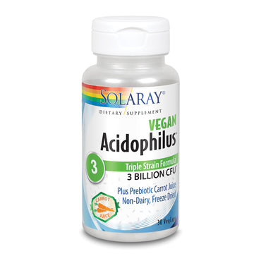 Solaray, Acidophilus + Carrot Juice 3bil, 30 VegCaps UPC 076280048254 | HiLife Vitamins
