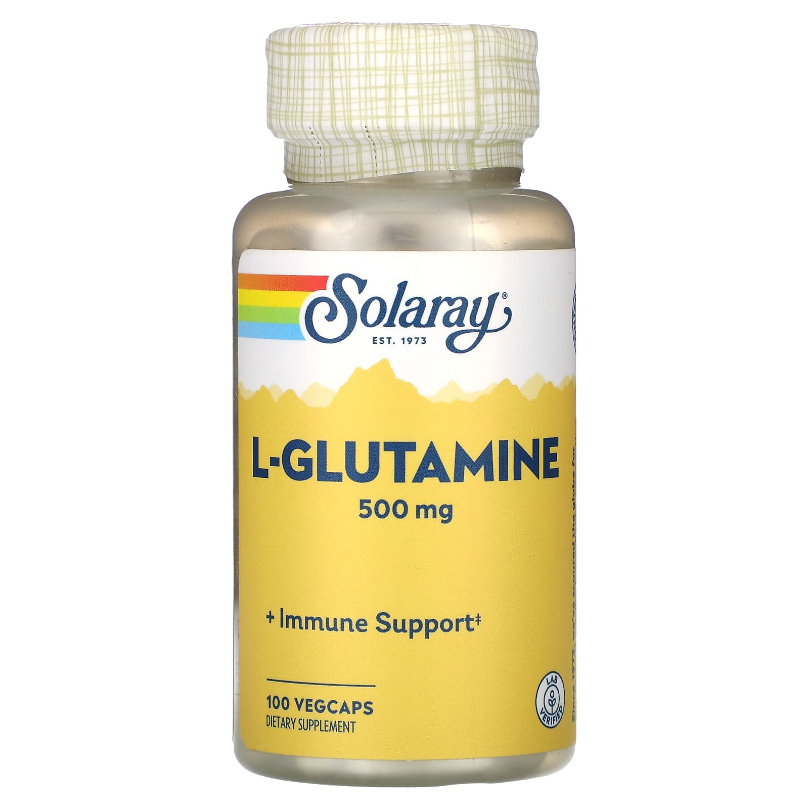 Solaray, L-Glutamine, 500 mg, 100 VegCaps UPC 076280049213 | HiLife Vitamins