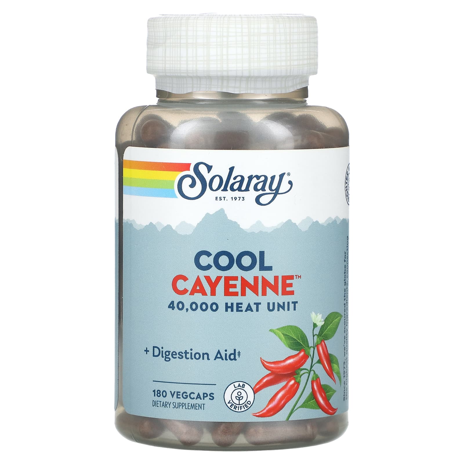 Solaray, Cool Cayenne, 180 VegCaps UPC 076280081015 | HiLife Vitamins