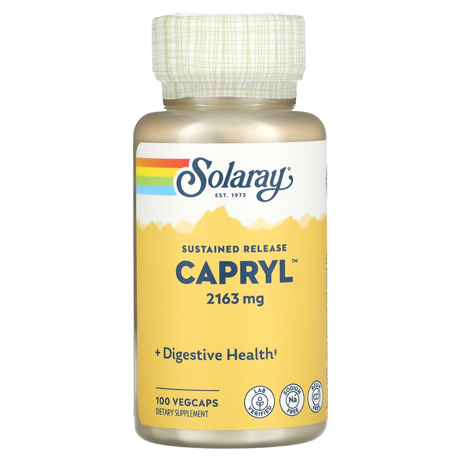 Solaray, Capryl, Sodium-Free, Resin-Free, 100 VegCaps UPC 076280081305 | HiLife Vitamins