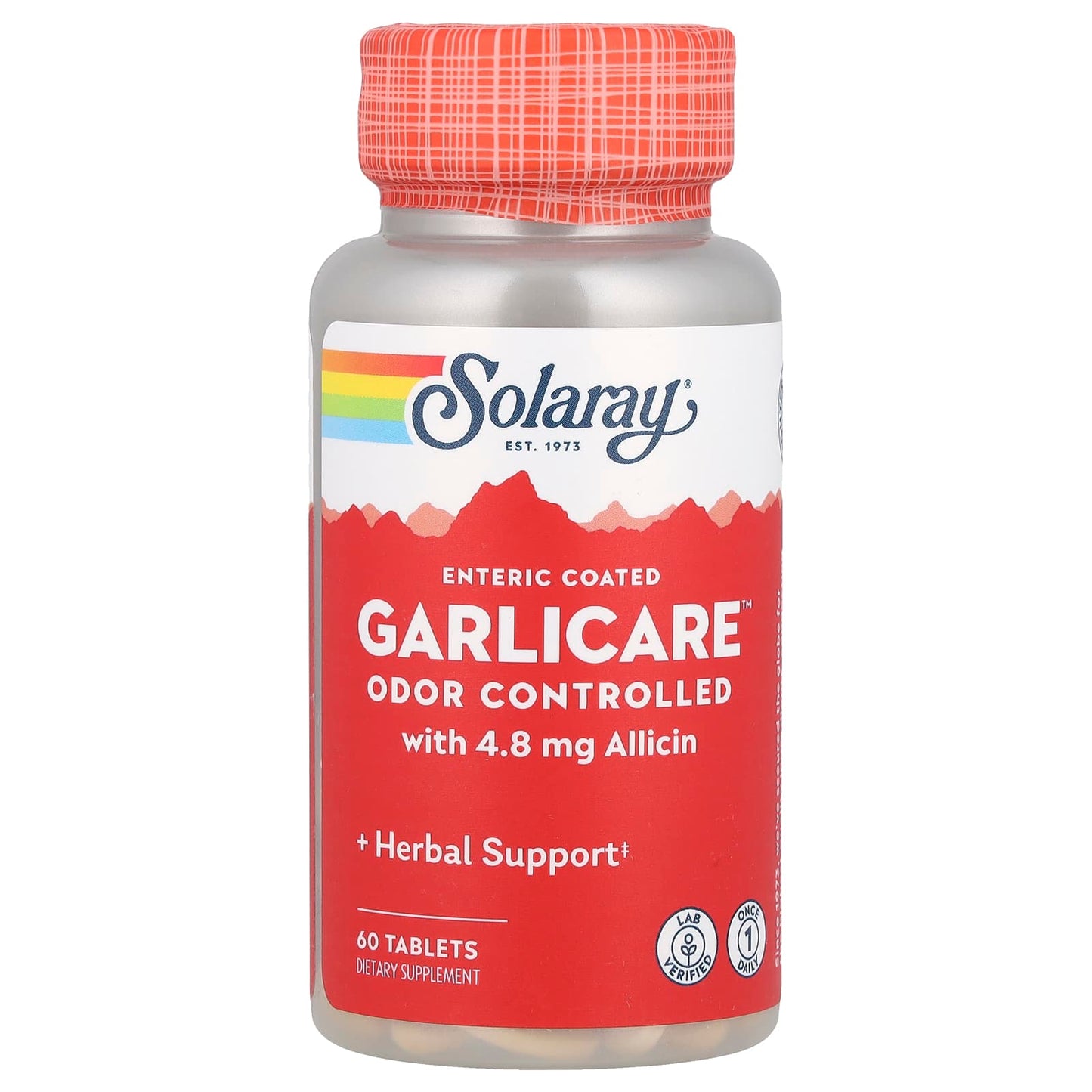 Solaray, One Daily GarliCare, 60 Enteric Coated Tablets UPC 076280082005 | HiLife Vitamins