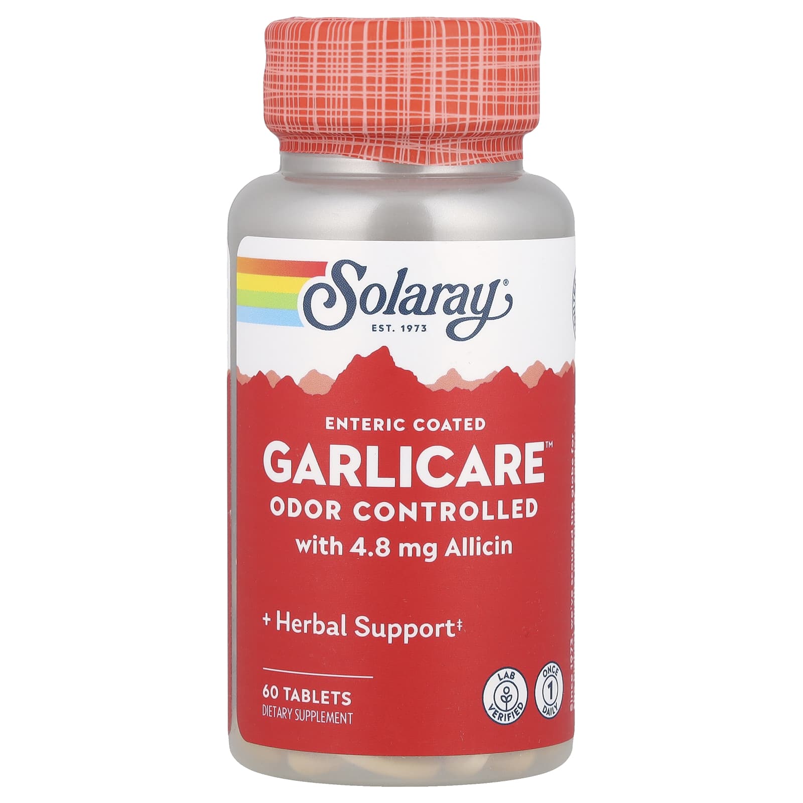 Solaray, One Daily GarliCare, 60 Enteric Coated Tablets UPC 076280082005 | HiLife Vitamins