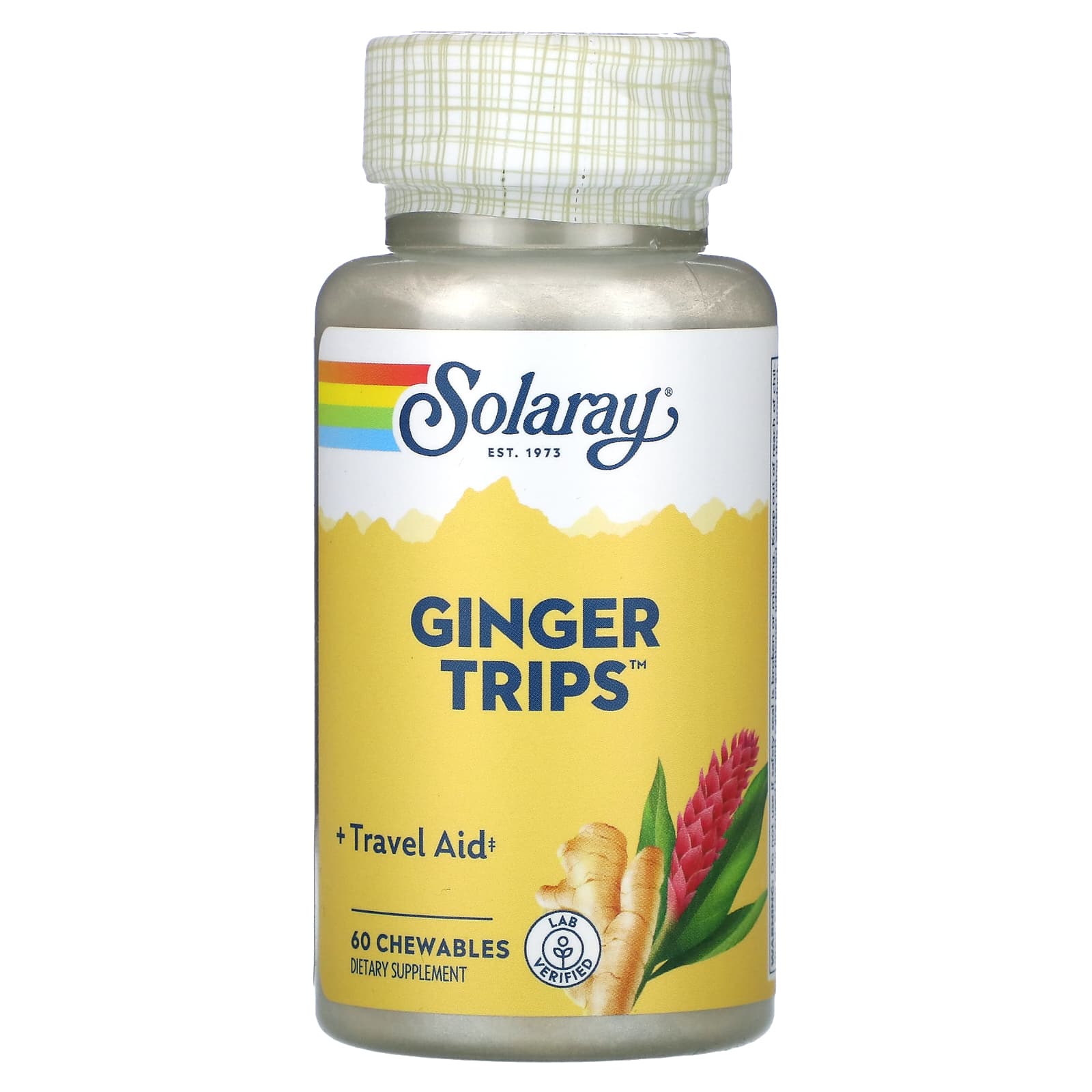 Solaray, Ginger Trips, 60 Chewable UPC 076280082074 | HiLife Vitamins