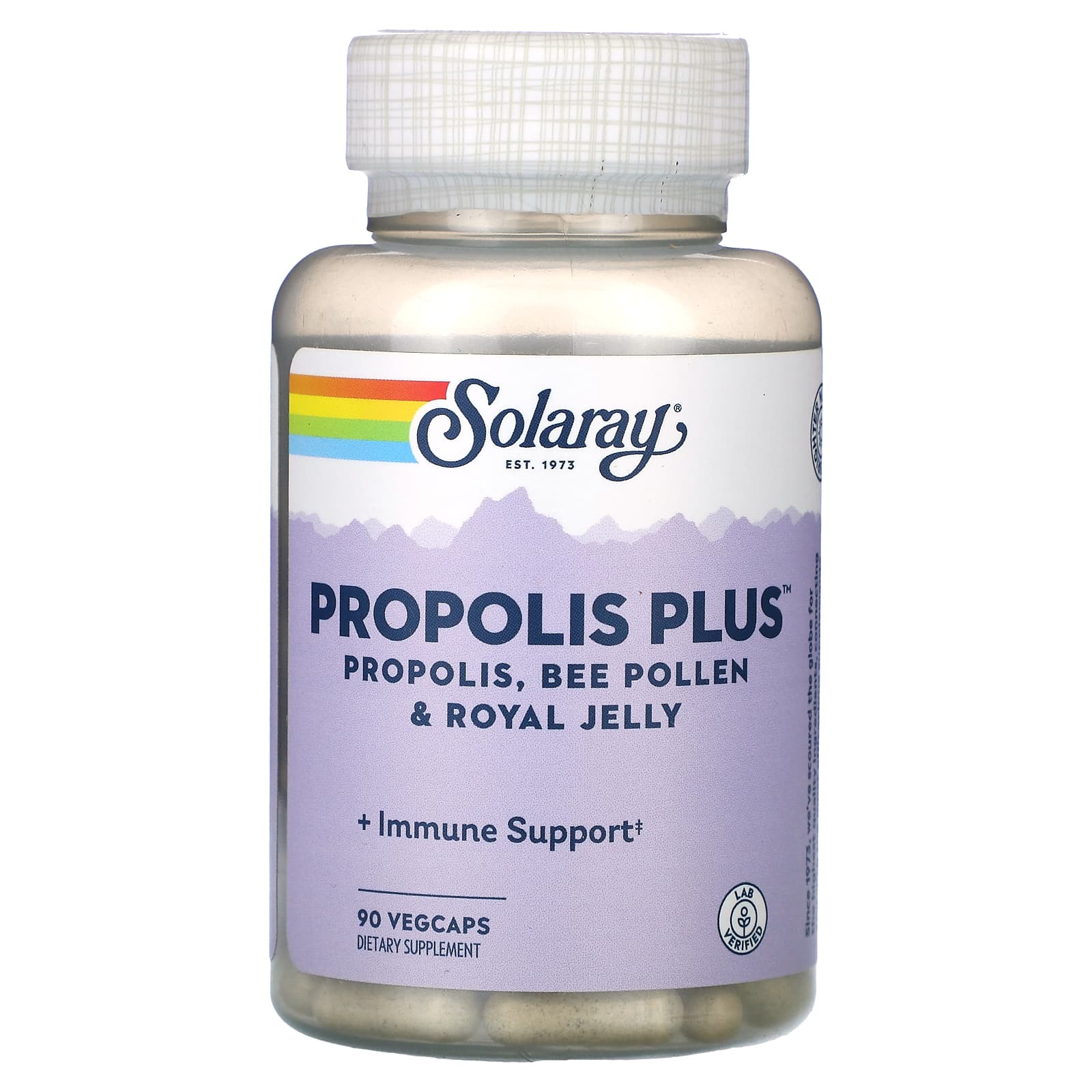 Solaray, Propolis Plus, Propolis, Bee Pollen & Royal Jelly, 90 Capsules UPC 076280082104 | HiLife Vitamins
