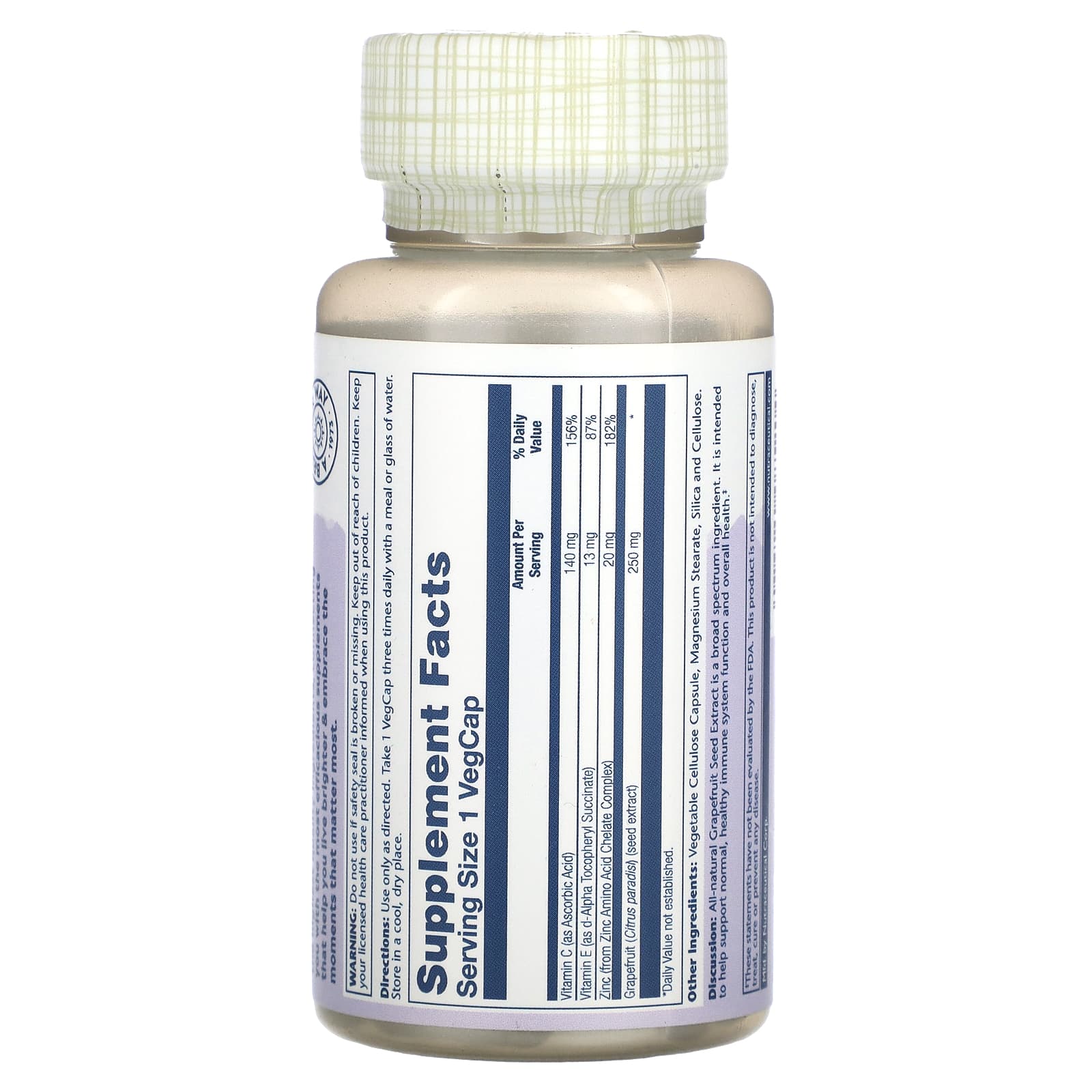 Solaray, Grapefruit Seed Extract, 250 mg, 60 Capsules - [product_sku] | HiLife Vitamins