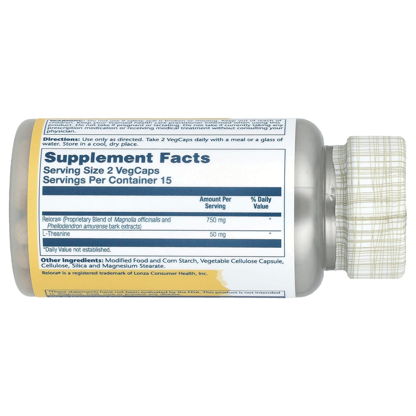 Solaray, Total Calm With Relora, 30 Vegetarian Capsules UPC 076280088618 | HiLife Vitamins