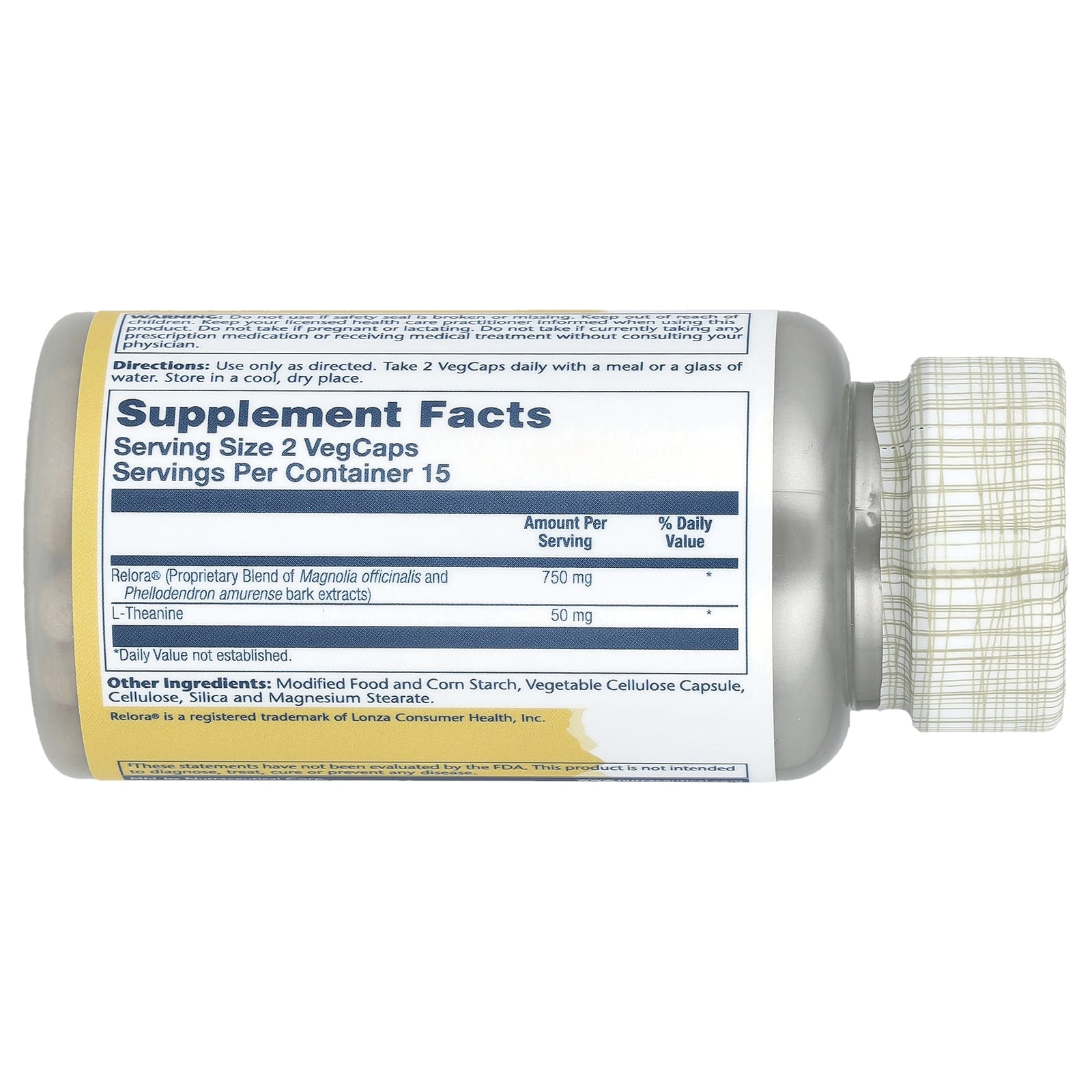 Solaray, Total Calm With Relora, 30 Vegetarian Capsules UPC 076280088618 | HiLife Vitamins