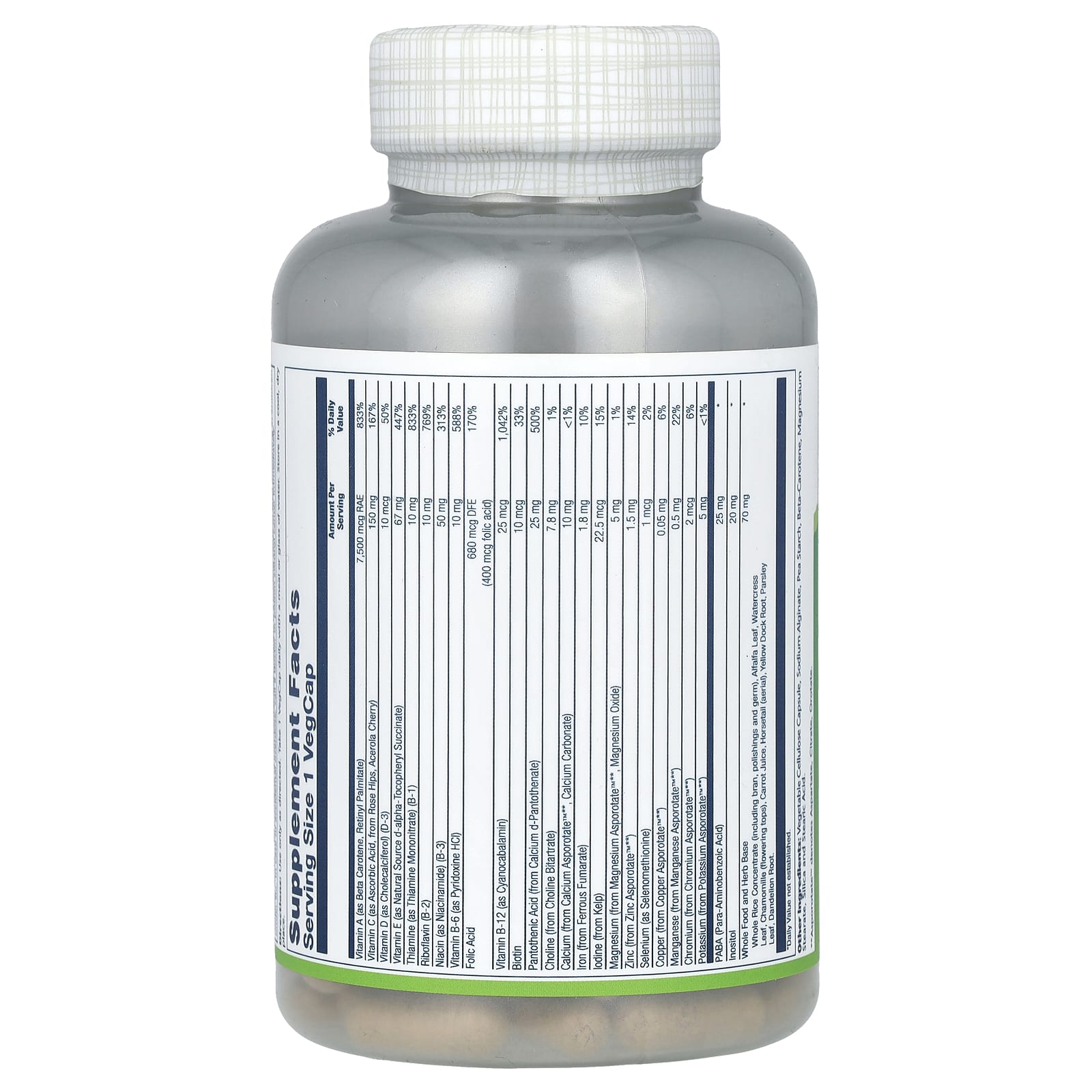 Solaray, Once Daily, High Energy Multivitamin, 120 VegCaps UPC 076280109016 | HiLife Vitamins