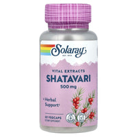 Solaray, Shatavari Root Extract, 500 mg, 60 VegCaps UPC 076280110999 | HiLife Vitamins