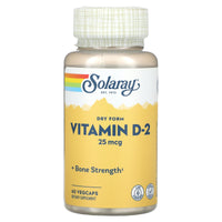 Solaray, Dry Form Vitamin D-2, 25 mcg, 60 VegCaps UPC 076280112665 | HiLife Vitamins