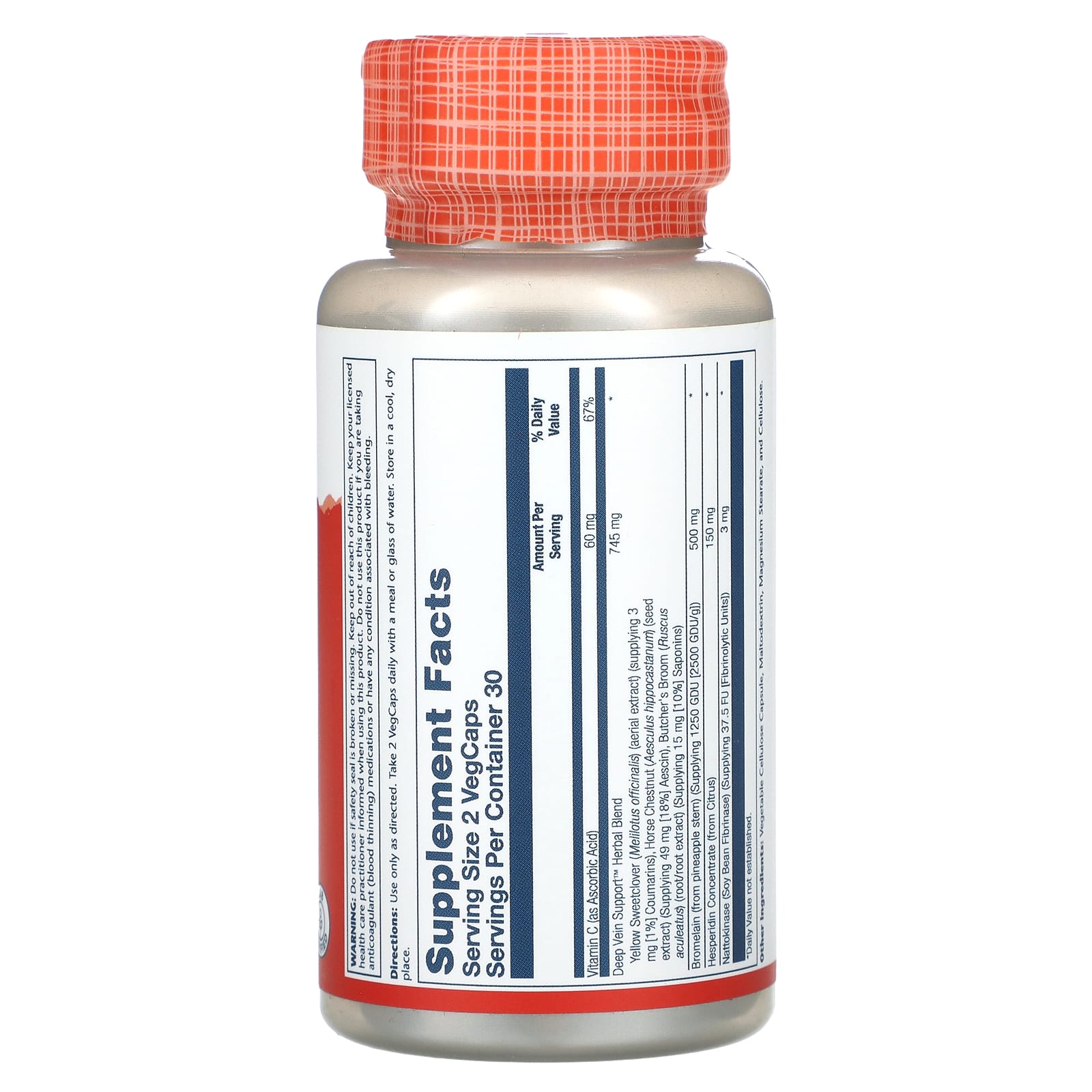 Solaray, Deep Vein Support, 60 Vegetarian Capsules - [product_sku] | HiLife Vitamins