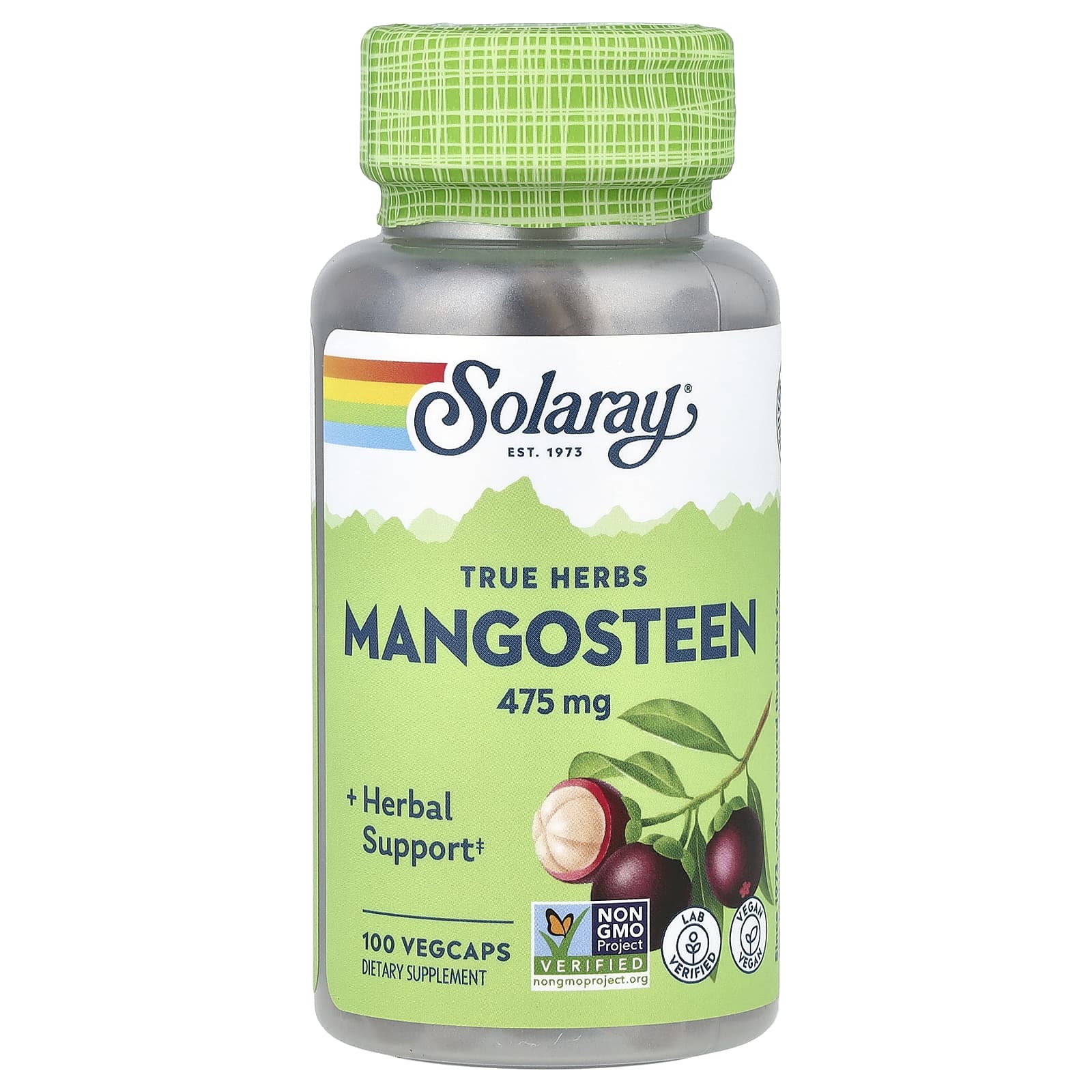 Solaray, True Herbs, Mangosteen, 475 mg, 100 VegCaps UPC 076280118087 | HiLife Vitamins