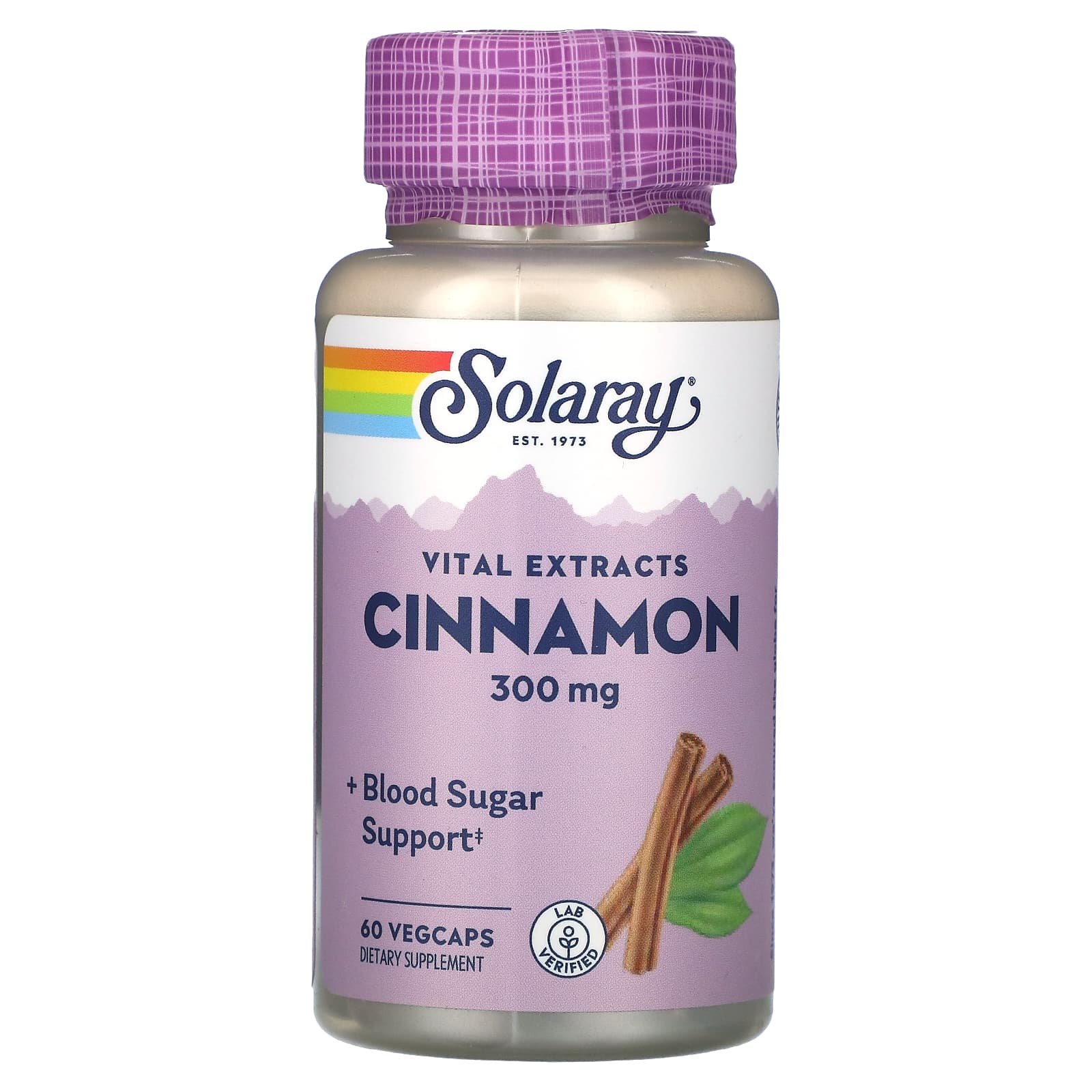 Solaray, Vital Extracts, Cinnamon, 300 mg, 60 VegCaps UPC 076280118360 | HiLife Vitamins