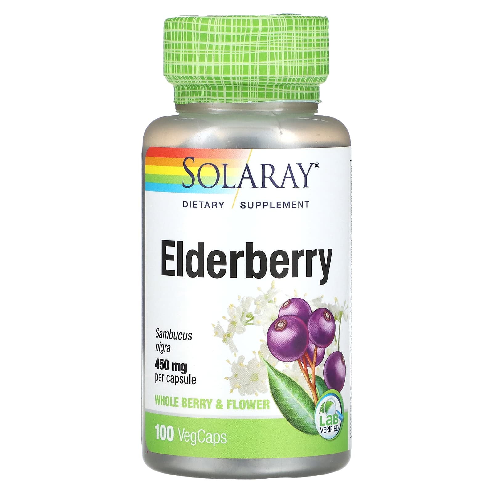 Solaray, Elderberry Berries & Flowers 575 mg, 100 VegCaps UPC 076280124453 | HiLife Vitamins