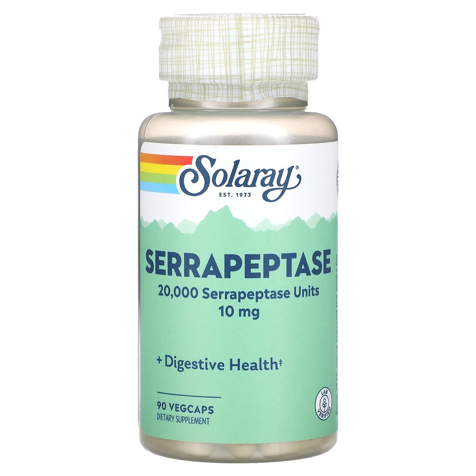 Solaray, Serrapeptase 10 mg, 90 VegCaps - 076280127195 | Hilife Vitamins