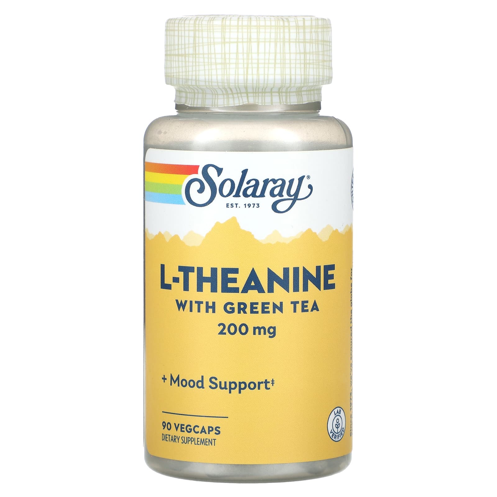 Solaray, L-Theanine With Green Tea, 200 mg, 90 VegCaps UPC 076280131734 | HiLife Vitamins
