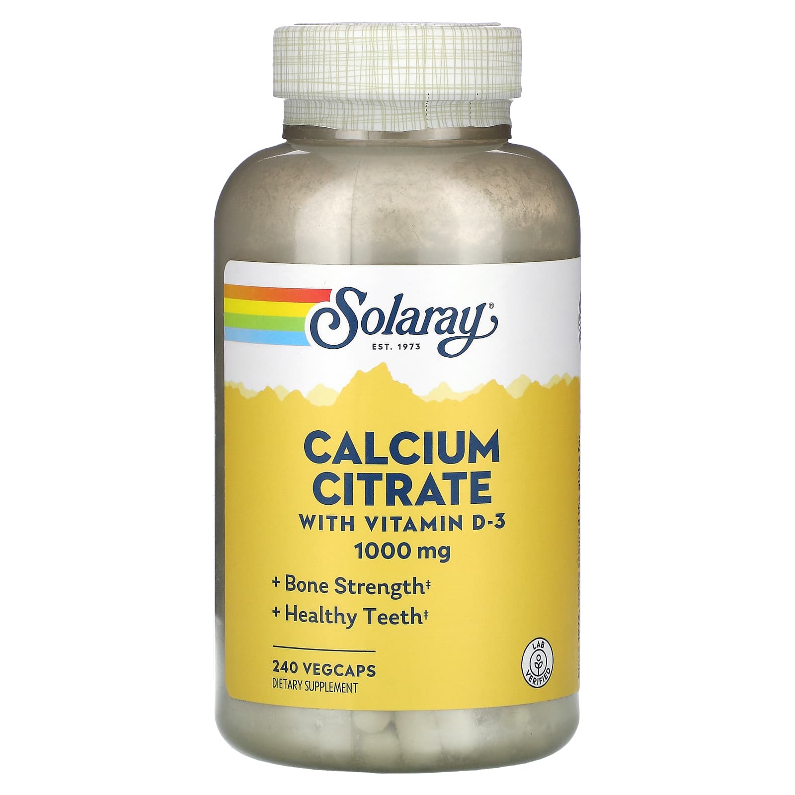 Solaray, Cal Citrate With Vitamin D 1000 mg, 240 Capsules UPC 076280131765 | HiLife Vitamins