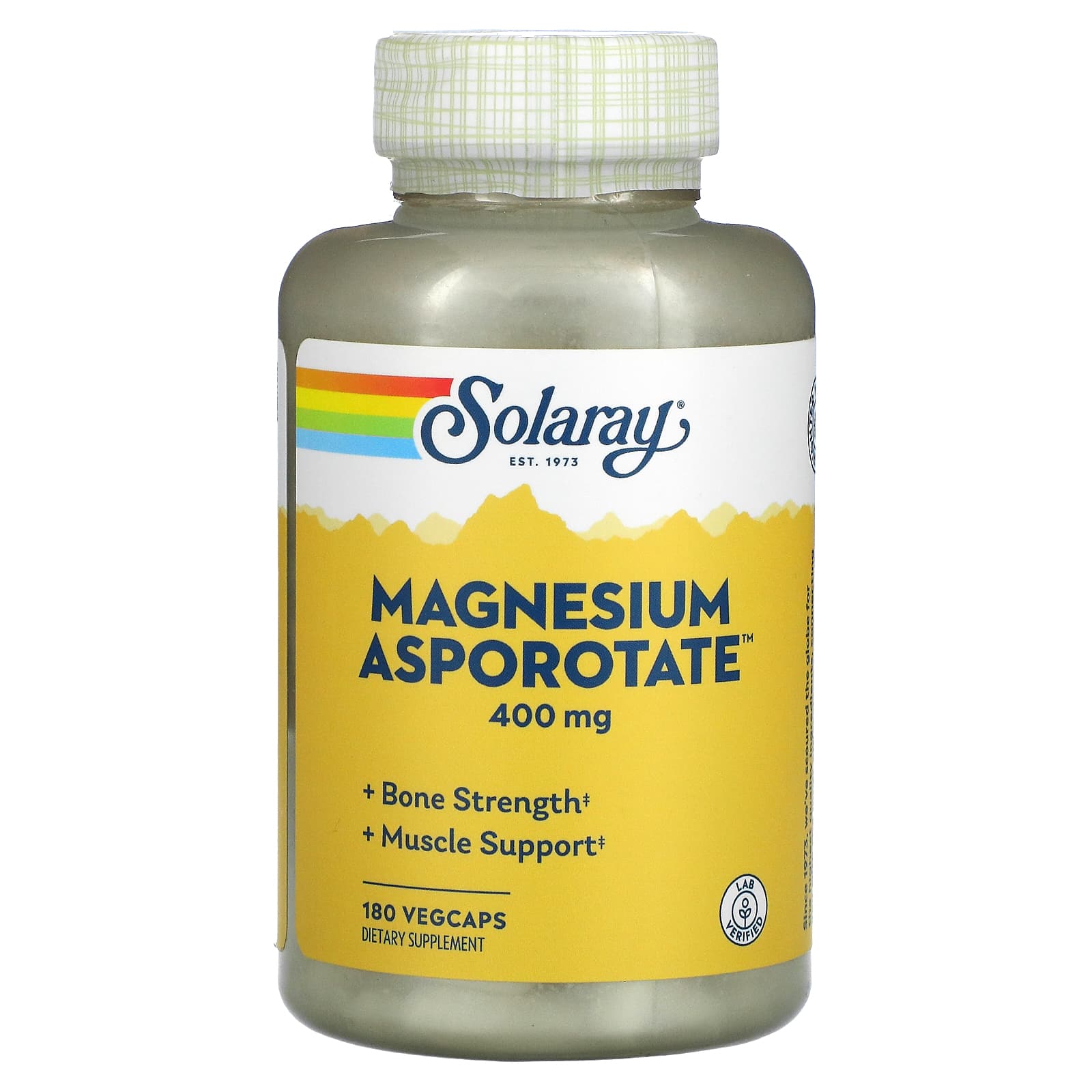 Solaray, Magnesium Asporotate 400 mg, 180 VegCaps - 076280132236 | Hilife Vitamins