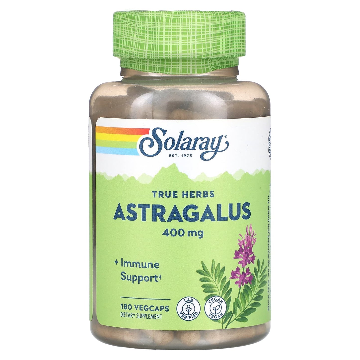 Solaray, True Herbs, Astragalus, 400 mg, 180 VegCaps UPC 076280134179 | HiLife Vitamins