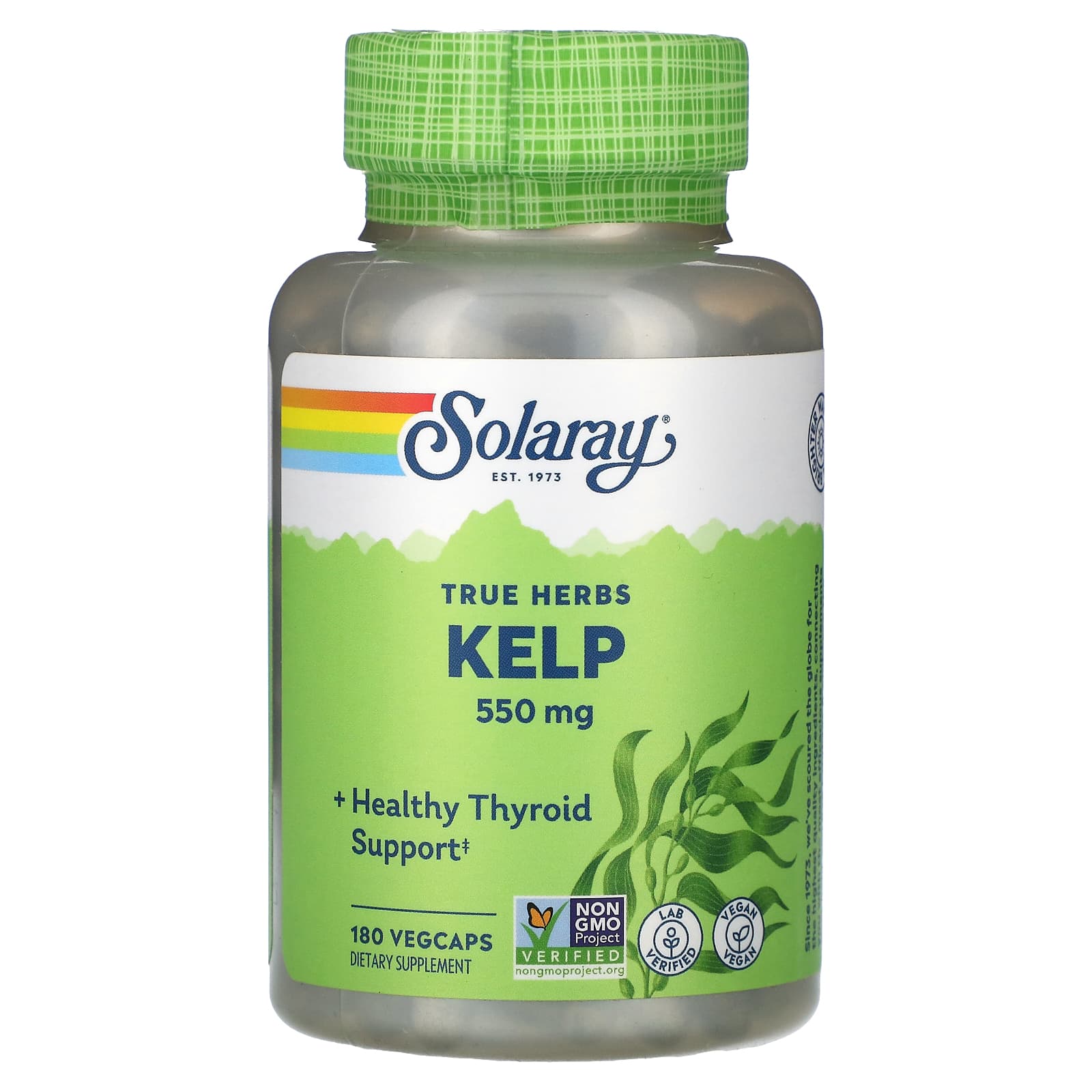 Solaray, True Herbs, Kelp, 550 mg, 180 VegCaps UPC 076280136517 | HiLife Vitamins