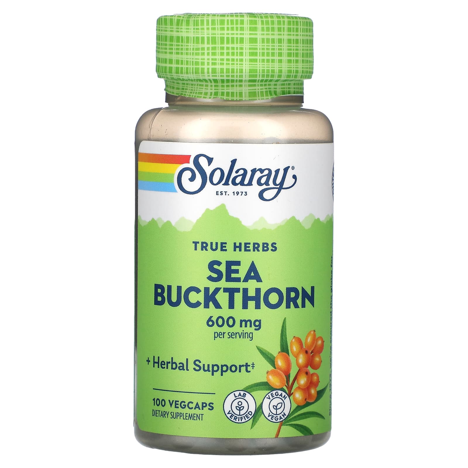 Solaray, True Herbs, Sea Buckthorn, 300 mg, 100 VegCaps UPC 076280137996 | HiLife Vitamins