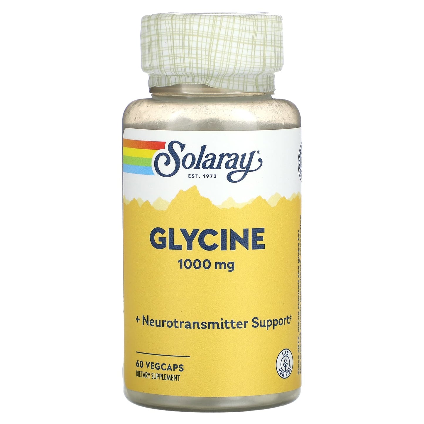 Solaray, Glycine , 1,000 mg, 60 Vegetarian Capsules UPC 076280183481 | HiLife Vitamins