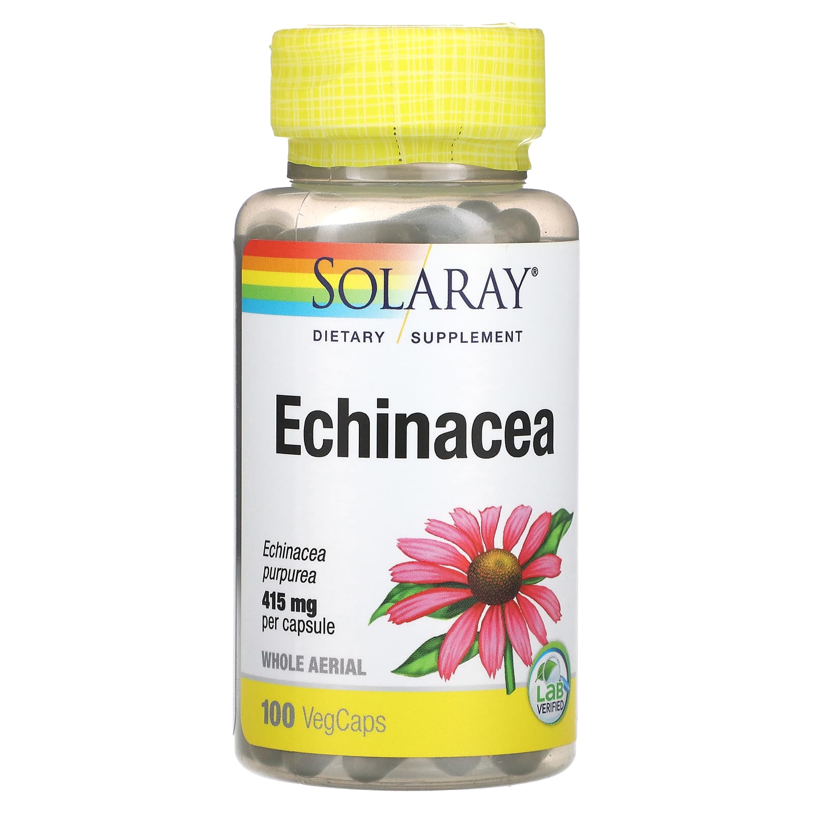 Solaray, Echinacea, 415 mg, 100 VegCaps UPC 076280192414 | HiLife Vitamins