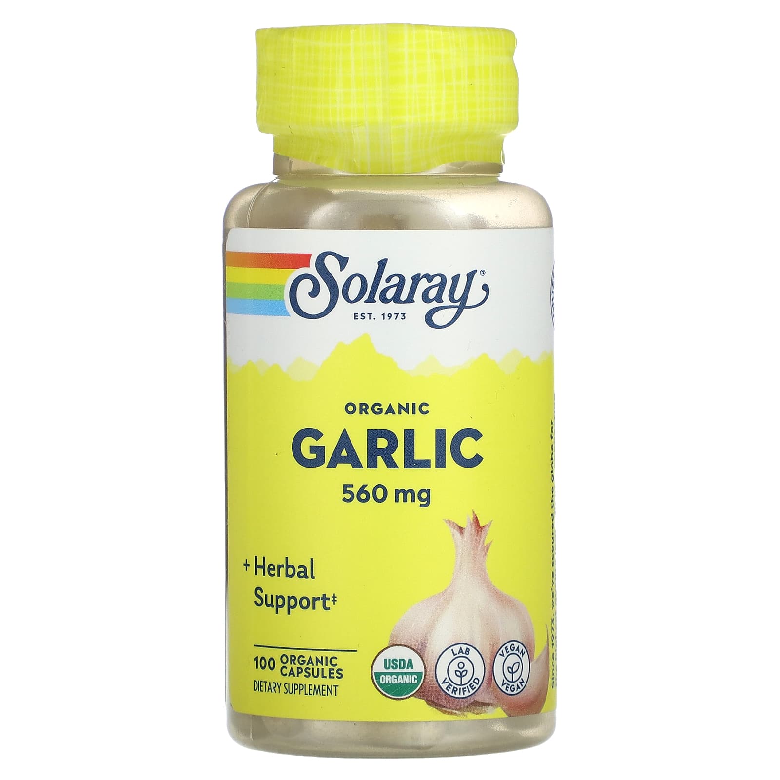 Solaray, Garlic 600 mg, 100 VegCaps UPC 076280192858 | HiLife Vitamins
