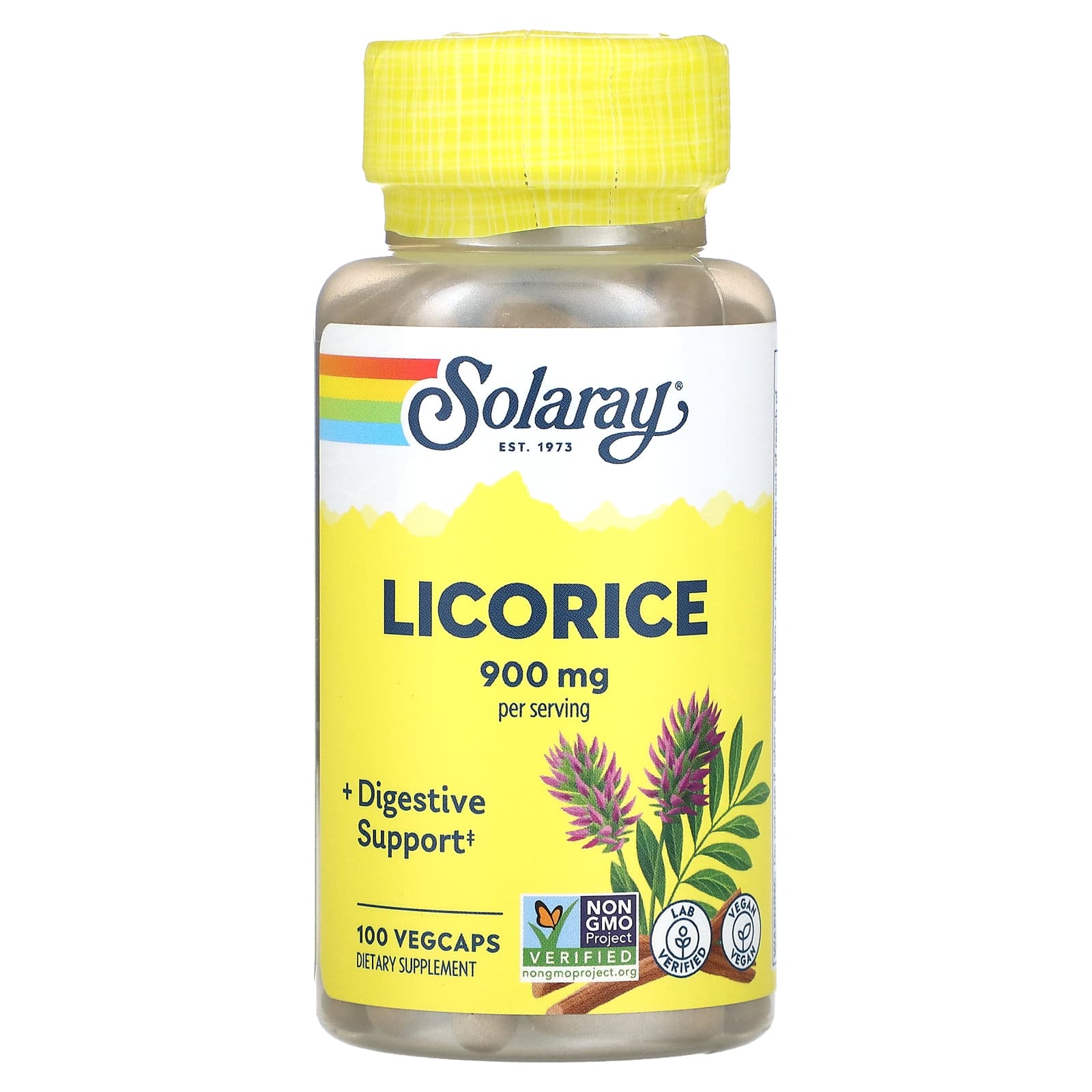 Solaray, Licorice Root 450mg, 100 VegCaps UPC 076280193701 | HiLife Vitamins