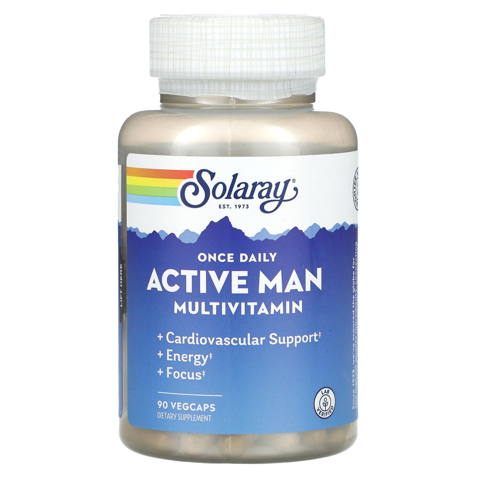 Solaray, Once Daily Active Man Multivitamin, 90 VegCaps UPC 076280200553 | HiLife Vitamins