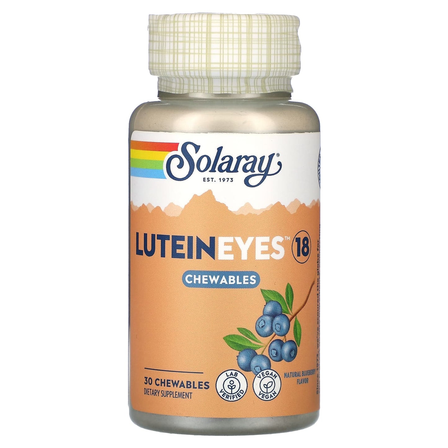 Solaray, Lutein Eyes Blueberry 18mg, 30 Chewables UPC 076280205831 | HiLife Vitamins