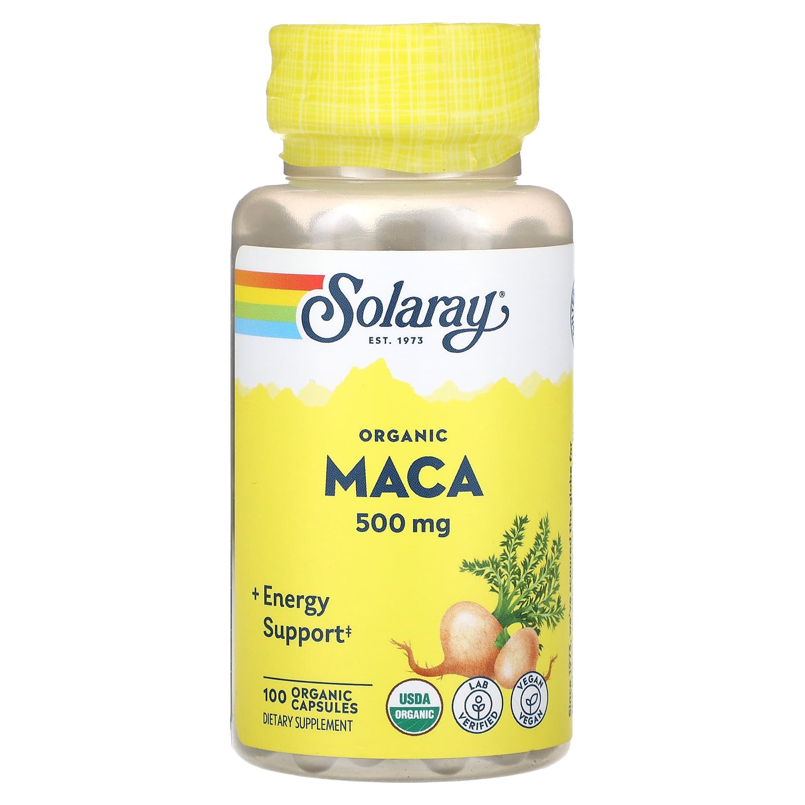 Solaray, Organic Maca, 500 mg, 100 VegCaps UPC 076280276855 | HiLife Vitamins
