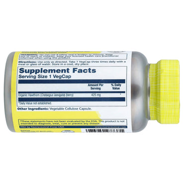Solaray, Hawthorn, 425 mg, 100 VegCaps UPC 076280277371 | Hilife Vitamins