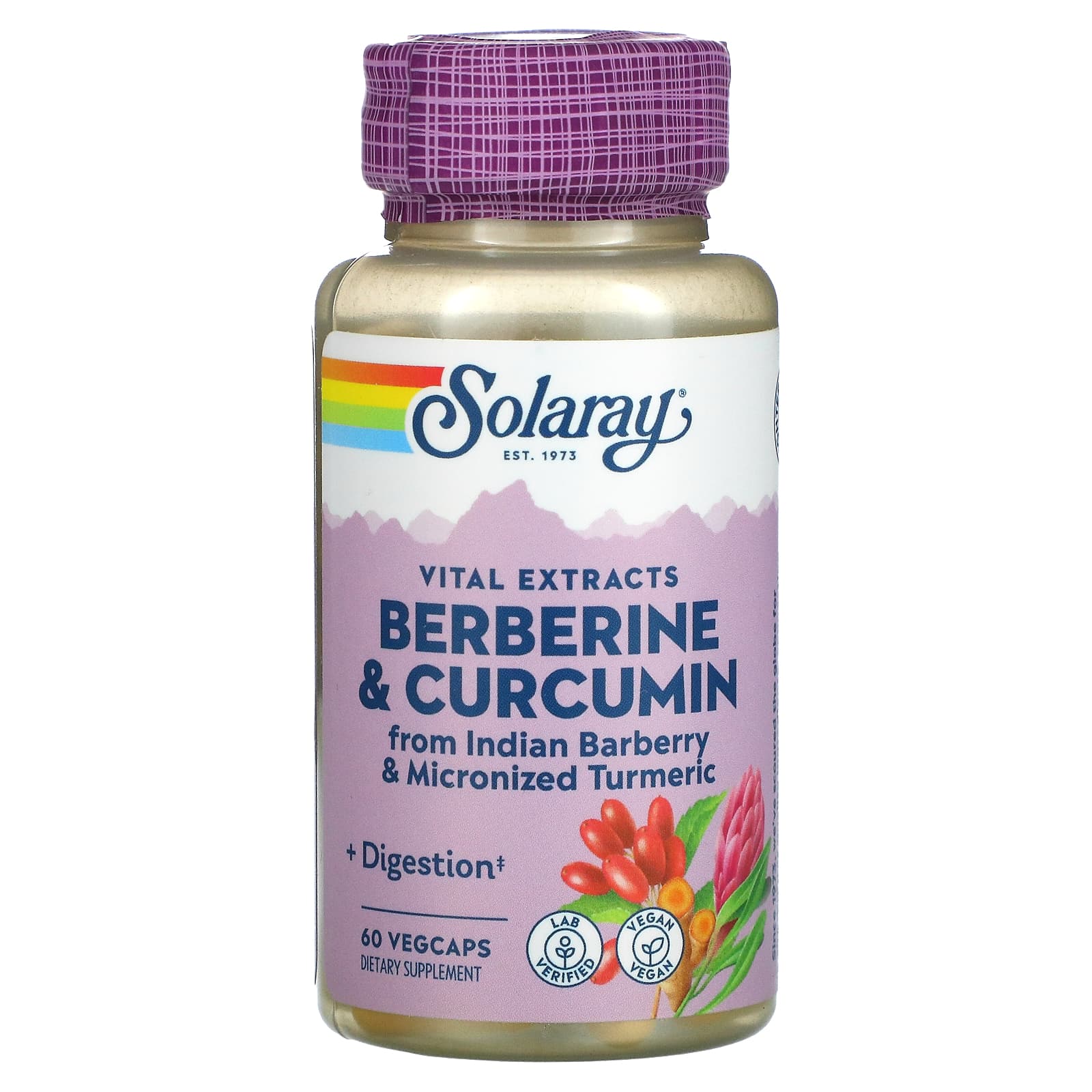 Solaray, BERBERINE + CURCUMIN 600 mg, 60 VegCaps UPC 076280316247 | HiLife Vitamins