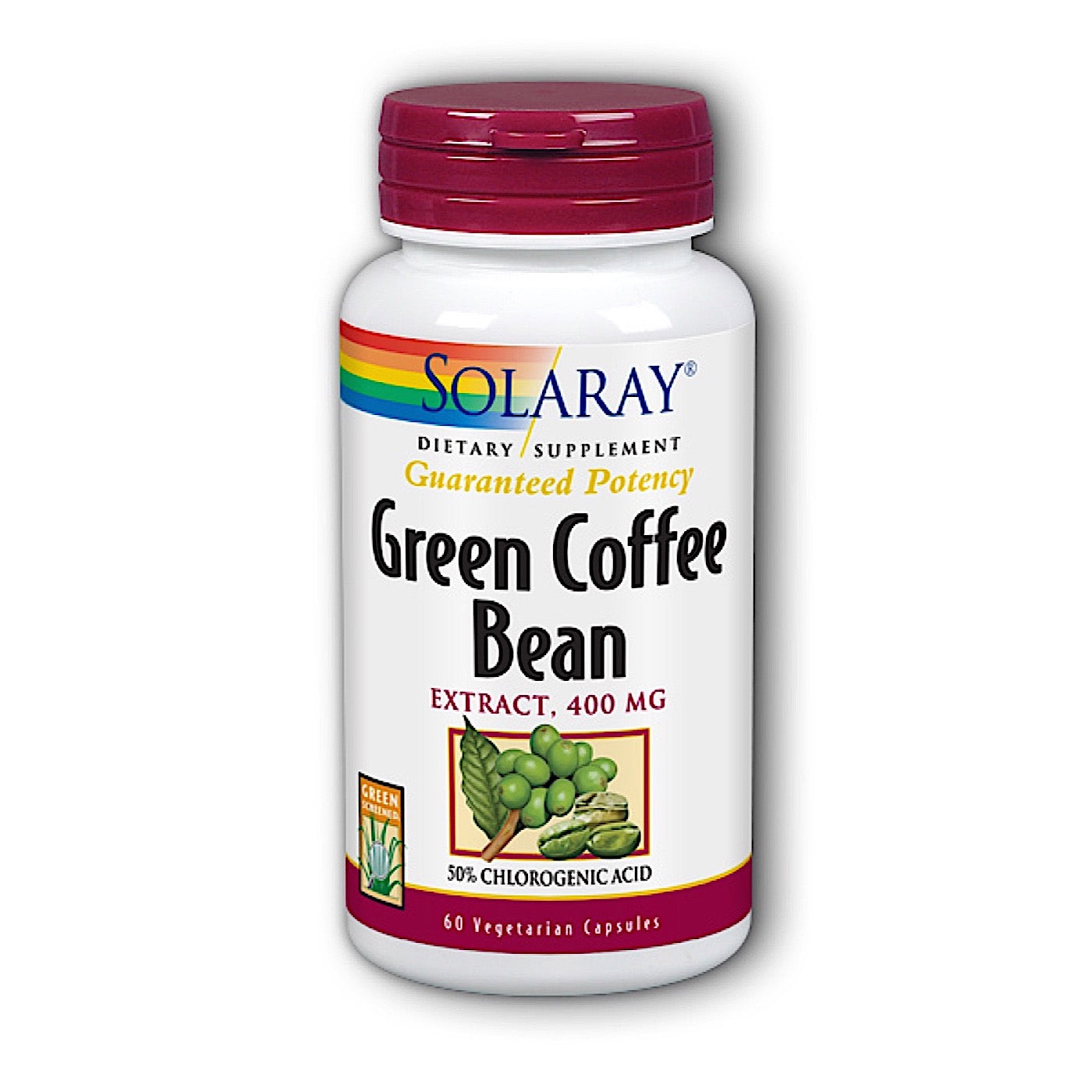 Solaray, Green Coffee Bean Extract, 60 Vegetarian Capsules UPC 076280324532 | HiLife Vitamins