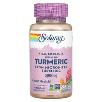 Solaray, Vital Extracts Super Bio Turmeric, 300 mg, 30 VegCaps UPC 076280330922 | HiLife Vitamins